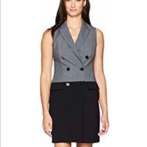 Calvin Klein sleeveless double breasted coat dress